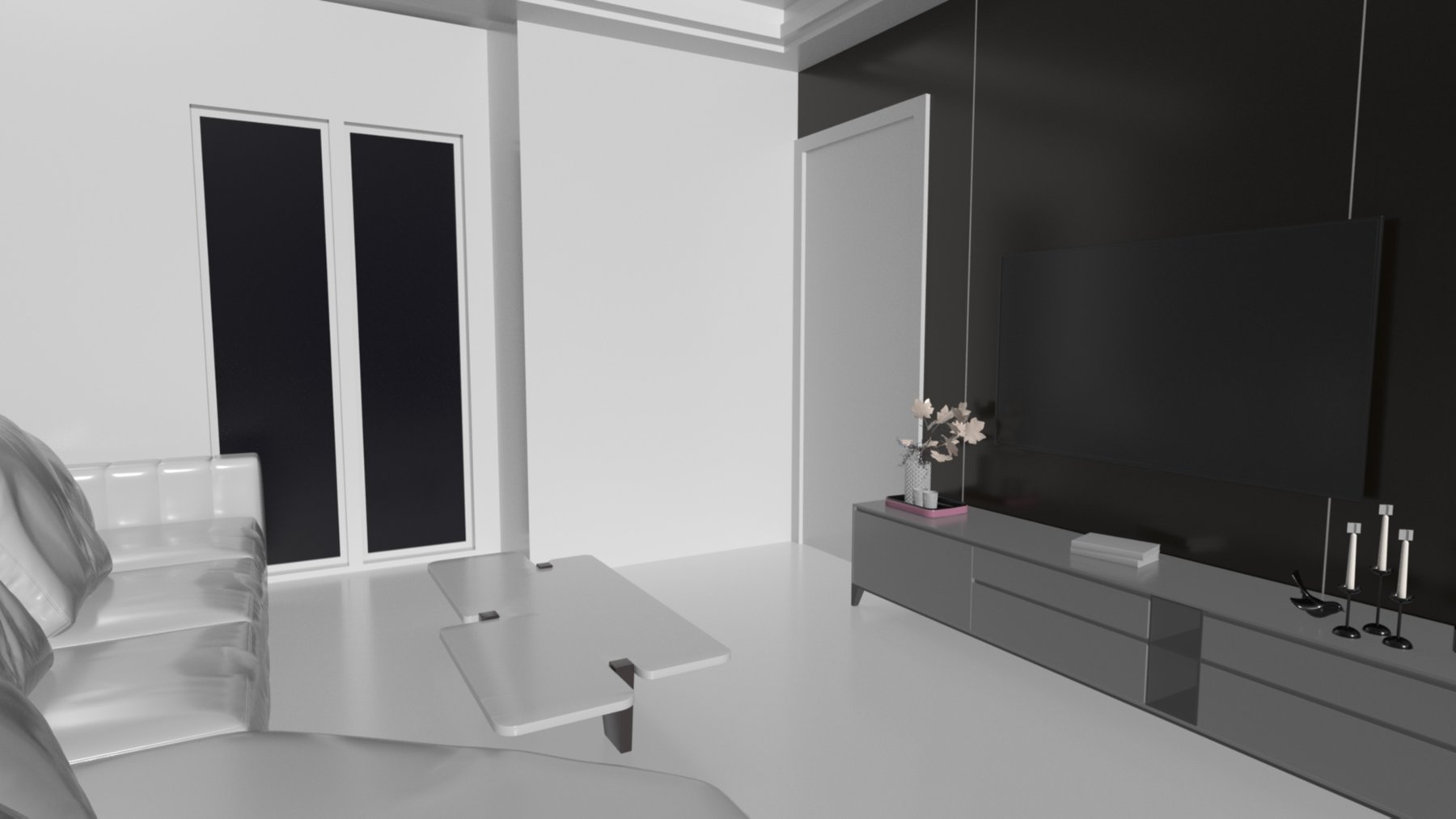 Living room: Lounge corner by the windows