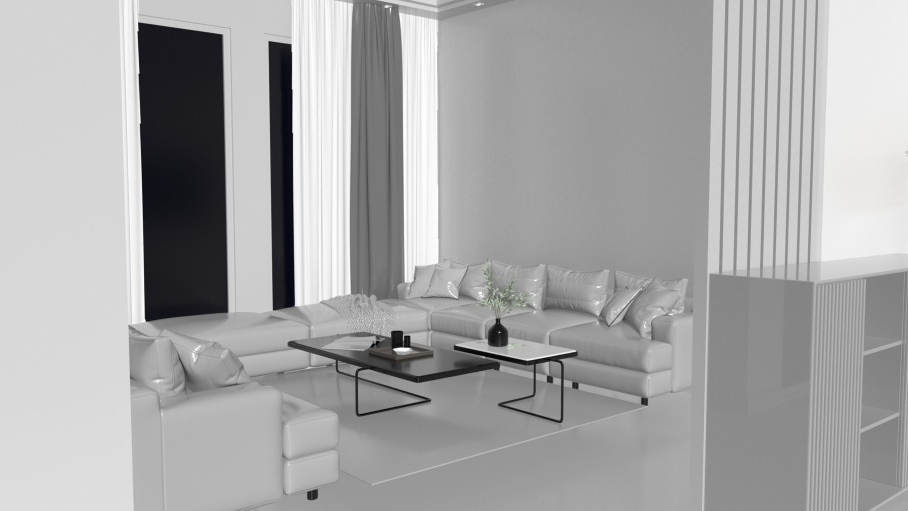 Reception: Sofa group and coffee table